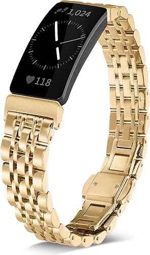 SHANGPULE Compatible con Fitbit Inspire HRInspire 2Inspire Bands, correa de repuesto de metal de acero inoxidable para Fitbit Inspire para mujeres y
