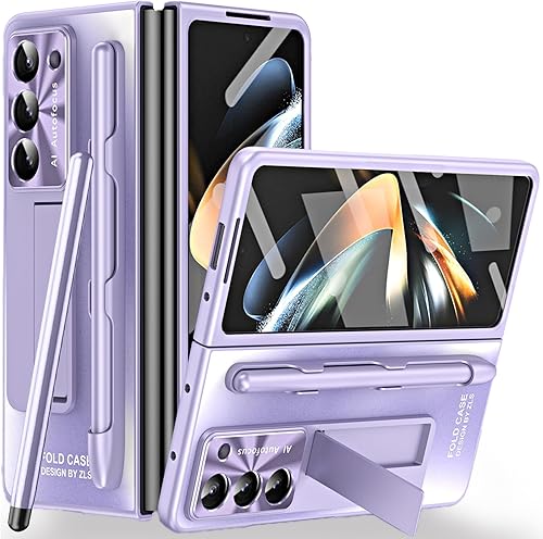 Miimall Funda compatible con Samsung Galaxy Z Fold 5 con S Pen, resistente a las caídas, protector de pantalla frontal integrado + soporte + soporte