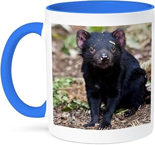 3dRose Tasmanian Devil Wildlife, Tasmania, Australia Mug, 11 oz, Blue
