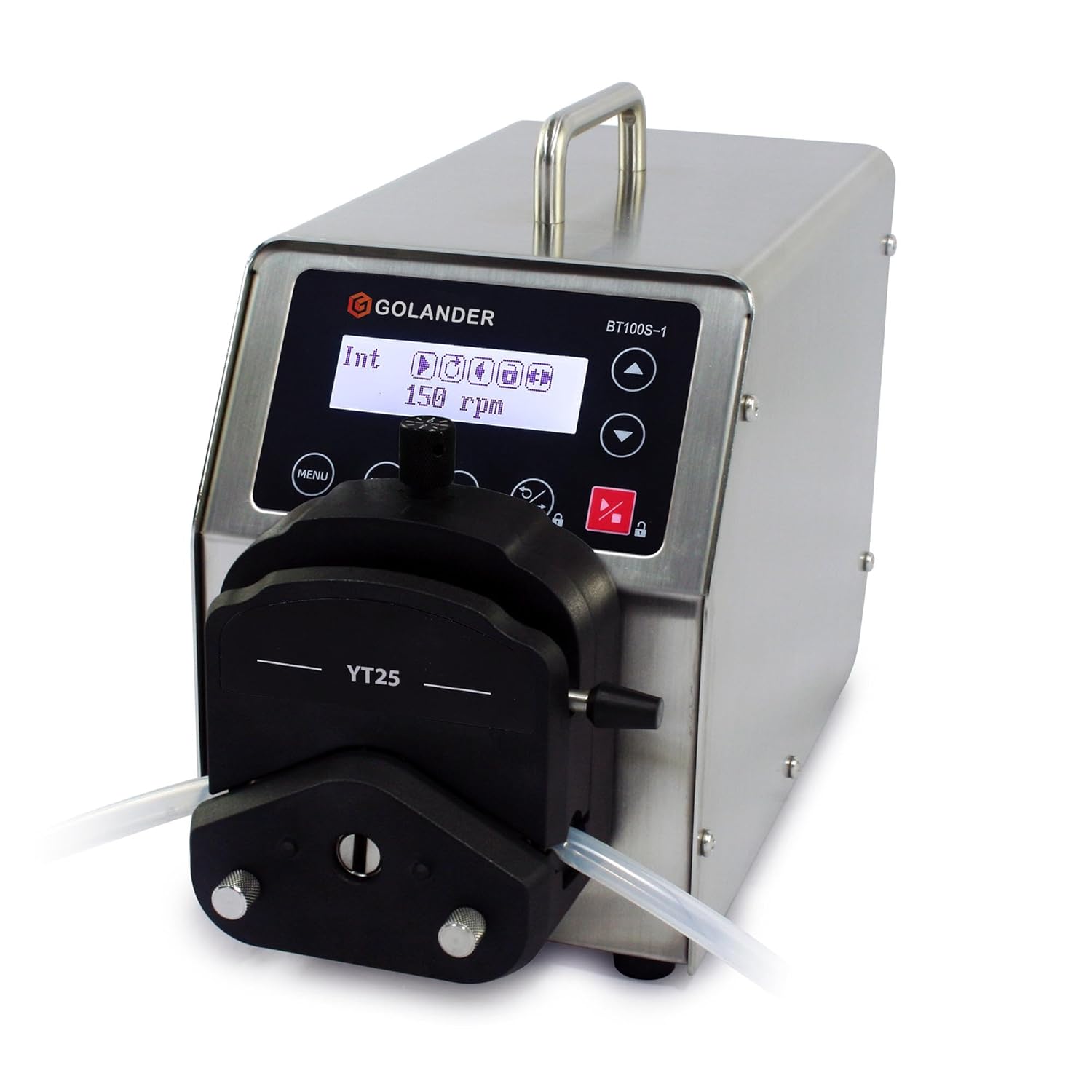 BT100S-1 Basic Variable Speed Peristaltic Pump with Pump Head YT25 (1 Channel), Flow Rate 0.006~720 mL/min