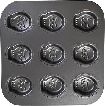 9 Cup Nonstick Fish Shape Muffin Cupcake Pan Mini Taiyaki Cake Fondant Topper Decoration Cornbread Cat Dog Puppy Treat Ice Cube Chocolate Madeleine Cookie Biscuit Baking Tin Tray Mold Maker