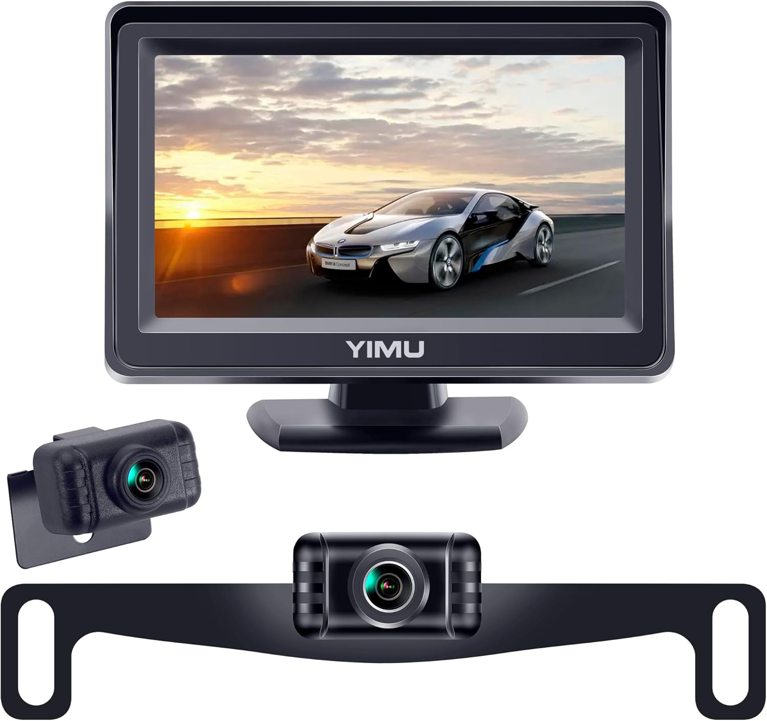 YIMU Backup Camera System with License Plate Backup Reverse Camera