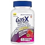 Gas-X Total Relief Chewable Tablets with Maximum Strength Gas Relief Simethicone 250 mg and Heartburn Relief Calcium Carbonate 750 mg, Bloating Relief, Mixed Berries - 65 Count