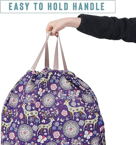 Miniatura 3 de Sanlykate Bolsa de lavandería extra grande con cierre de cordón y asa, 28 x 40 pulgadas, bolsa de ropa sucia de viaje resistente para lavandería y