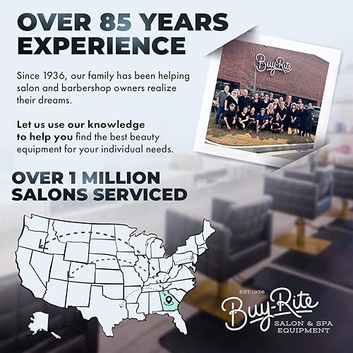 Miniatura 6 de Buy-Rite SHP-SS3040C1 - Tapete de peluquero de semicírculo súper suave de 3 x 4 pies, extra grueso, sin fatiga, con sangría para silla, a prueba de