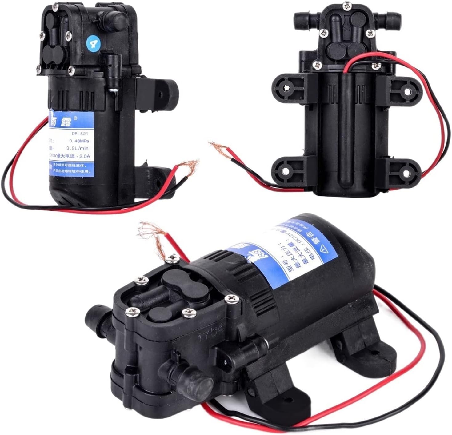 Electric Submersible Water Pump Portable Pump 12V 220V DP-521 70PSI 3.5L/min Diaphragm Water Spray Electric Water Pump Micro Agricultural 12V High Pressure(12V)