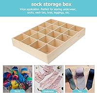 Vista 6 de Artibetter 1 caja de almacenamiento de madera con 20 compartimentos, estable, práctica, para ropa interior, organizador de calcetines, contenedor