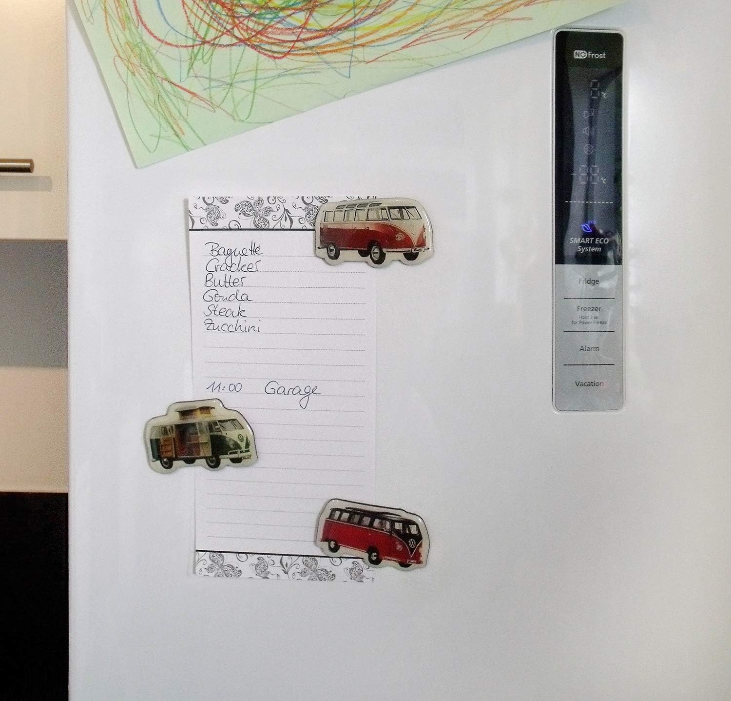 BRISA VW Collection - Volkswagen Refrigerator Office Pinboard Magnets with T1 Bus Motifs (3-Piece Set/Camper/Multicolor) image 2