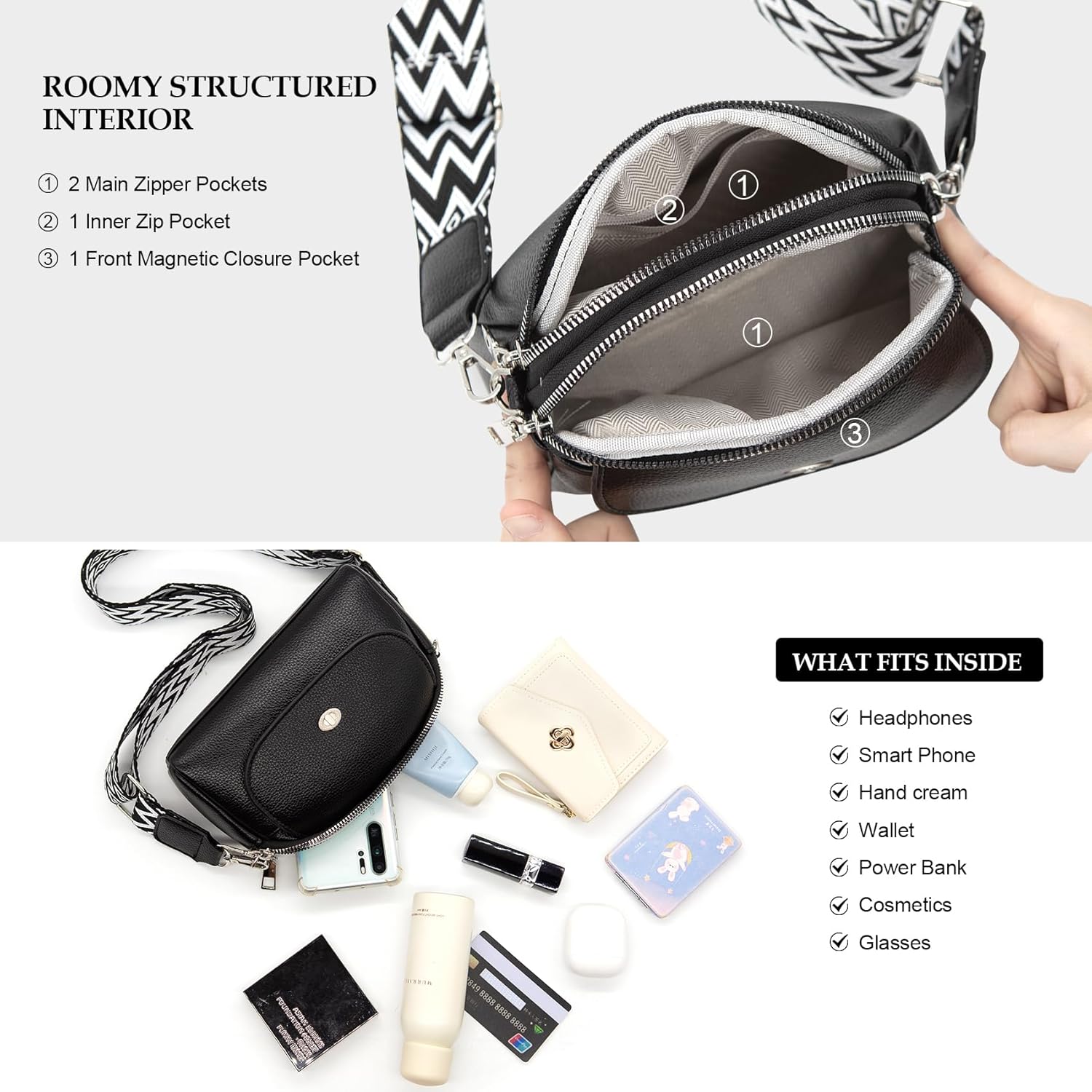 Long Keeper Trendy Vegan Leather Crossbody Bags for Women Small Purses Cross Body Shoulder Handbags with Adjustable Strap - Image 4