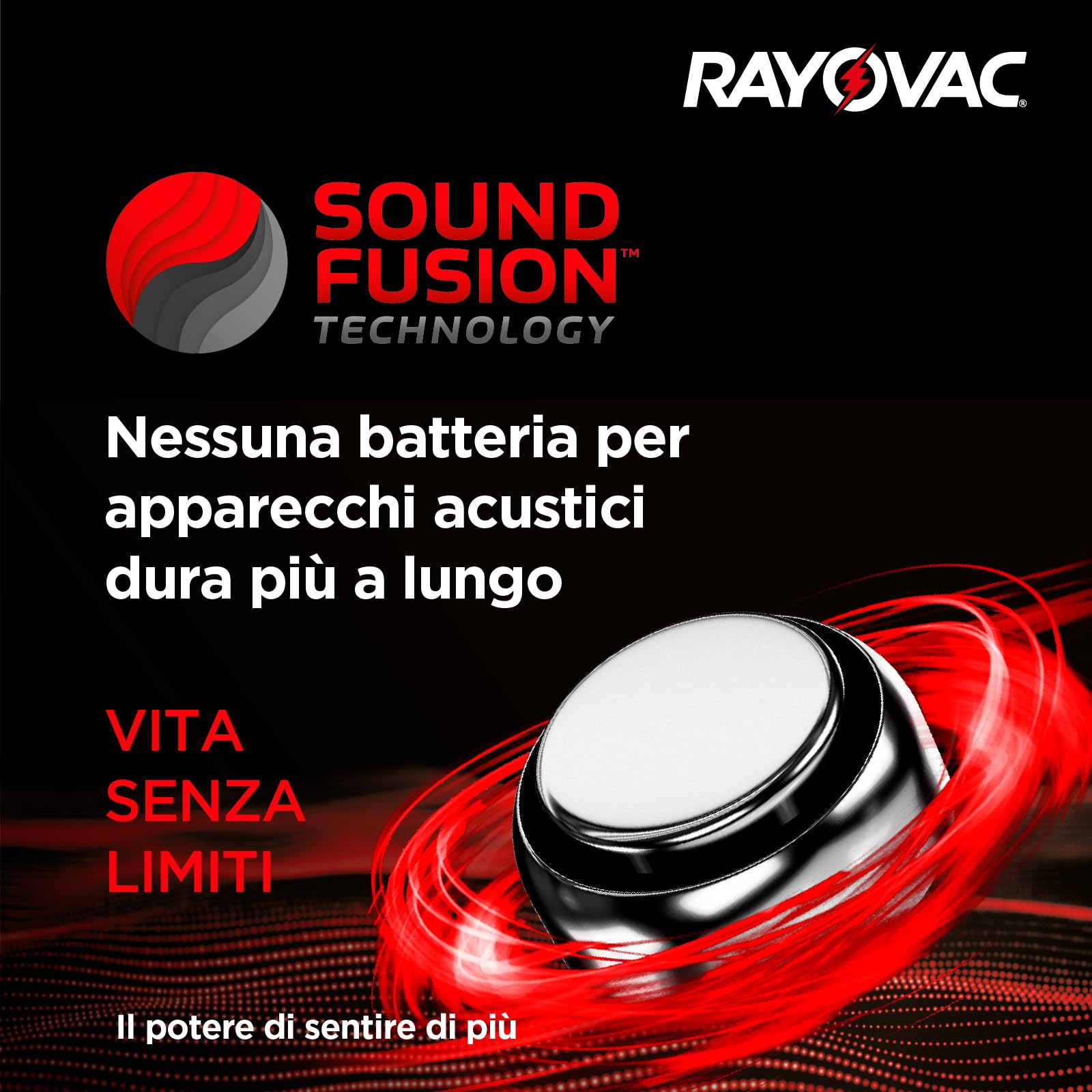 120 Batterie per Apparecchi Acustici Rayovac Misura Extra 312 Sound Fusion Technology - 20 Blister da 6 Pile