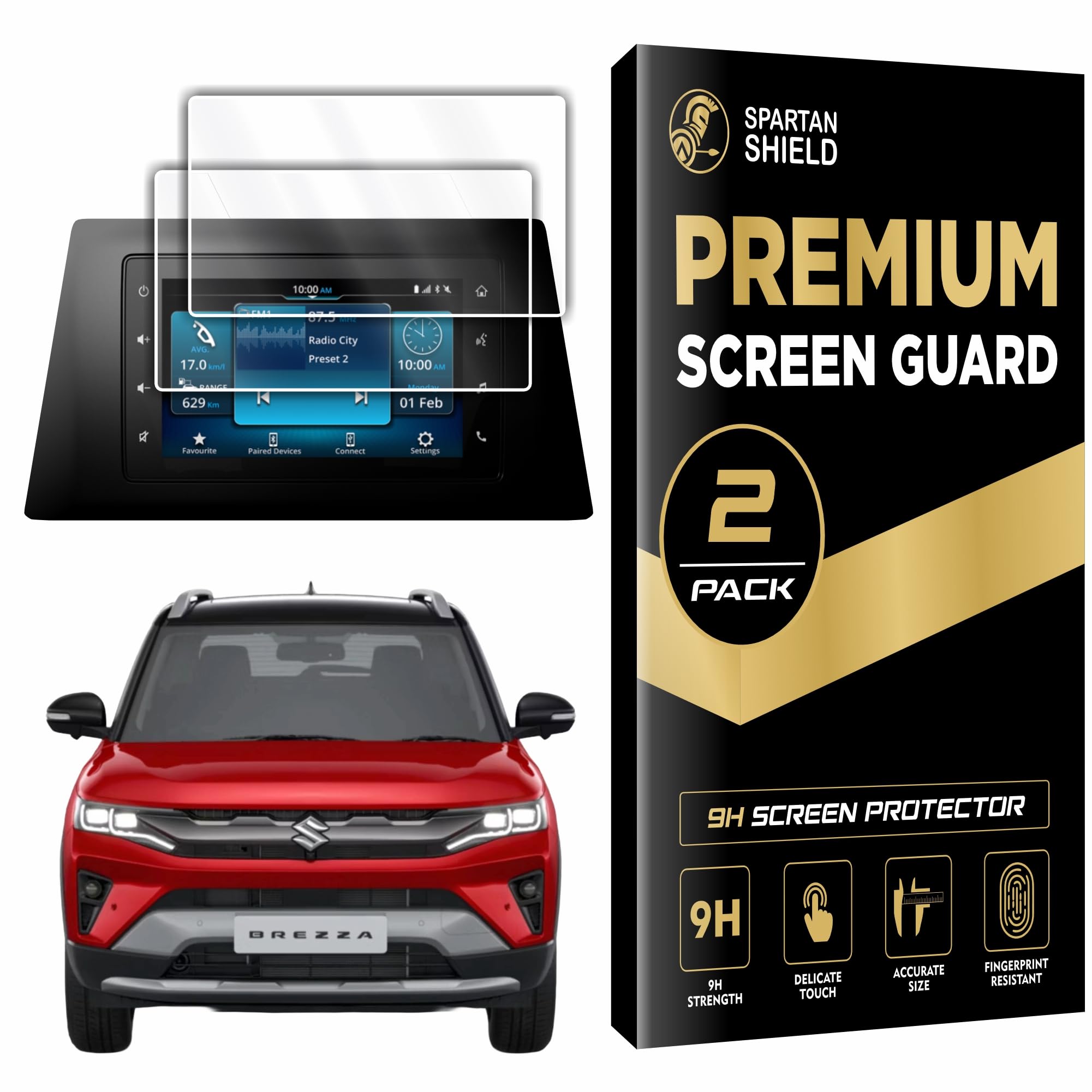Spartan Shield [2 Pack] Screen Protector for MARUTI SUZUKI BREZZA 2026 Facelift || 7-inch Infotainment System Touchscreen Display Guard || Anti Scratch | HD Clarity | Water Resistant || MarutiSuzuki Breeza VXI & ZXI Model Digital Touch Screen Accessory 2026+ [Not Tempered Glass]-image-17