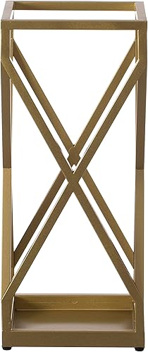 Miniatura 6 de Vintiquewise Soporte decorativo para paraguas con diseño cuadrado dorado para interiores y exteriores