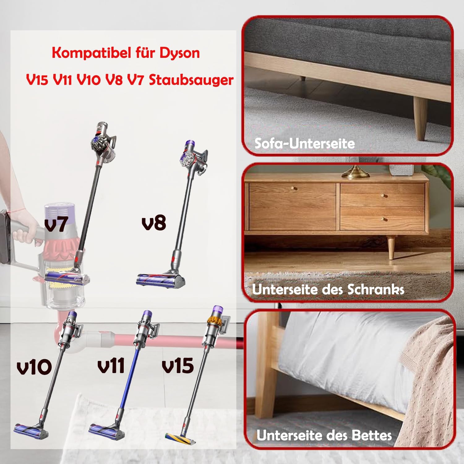 Fictezlove Adaptador de liberación rápida para Dyson V7, V8, V10, V11 y V15 Aspiradora, Adaptador Flexible de Bajo Caudal — view 7