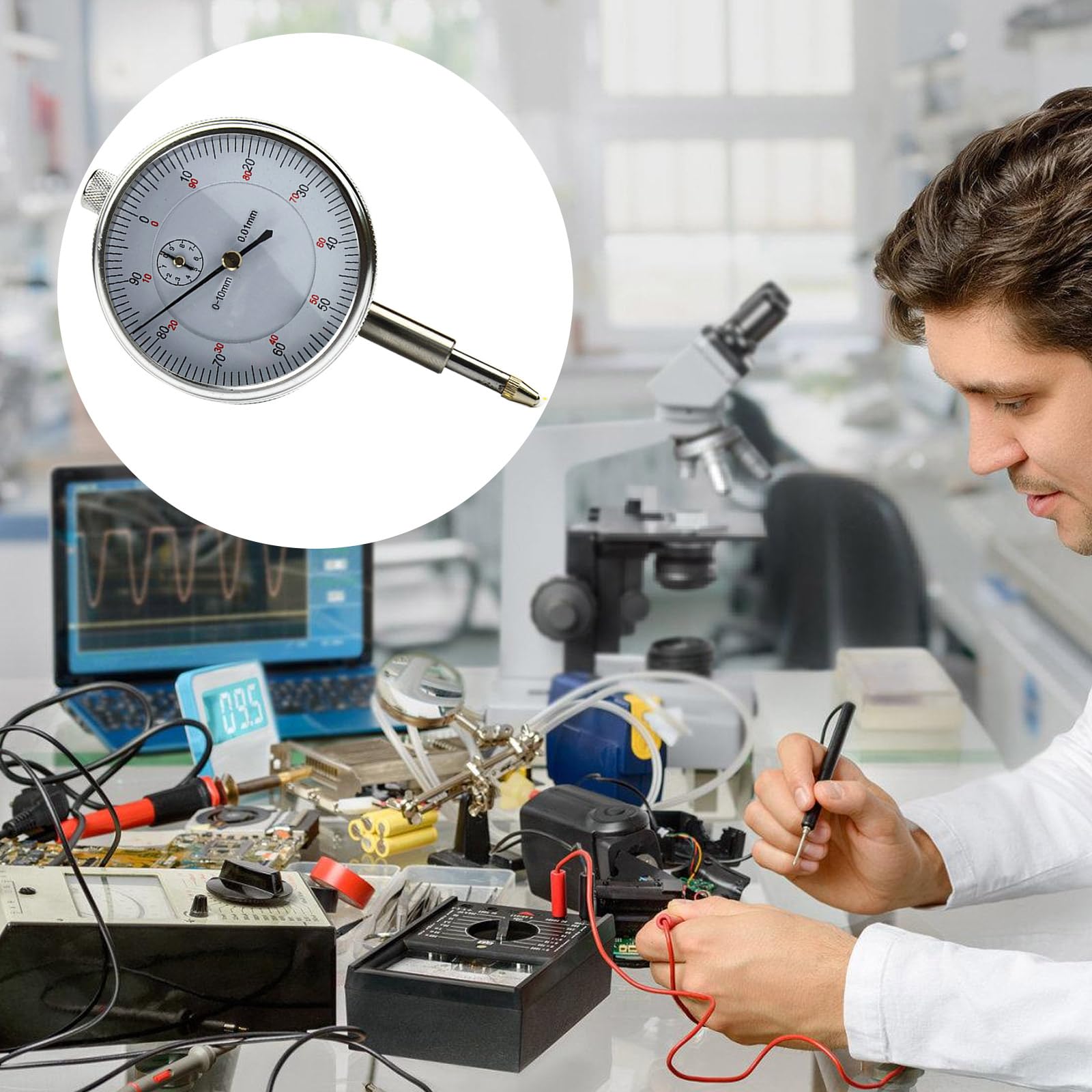 Indicatori di misurazione con scala chiara per misurazioni accurate, ingegneri, test di misurazione, ingegneria meccanica