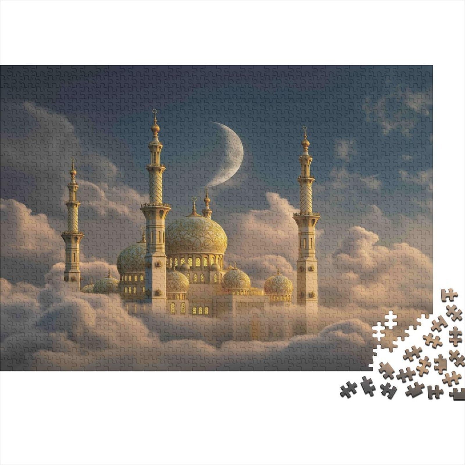Mosque Moonlit Clouds Jigsaw Puzzle 1000 Pieces Paper Adult Game 38x26cm/1000pcs 38x26cm/1000pcs