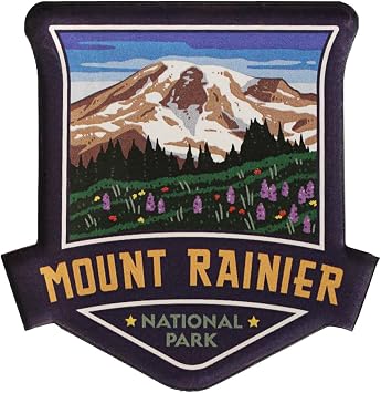 Mount Rainier National Park Acrylic Magnet | Size 2.5 inch x 2.25 inch, Made in the USA