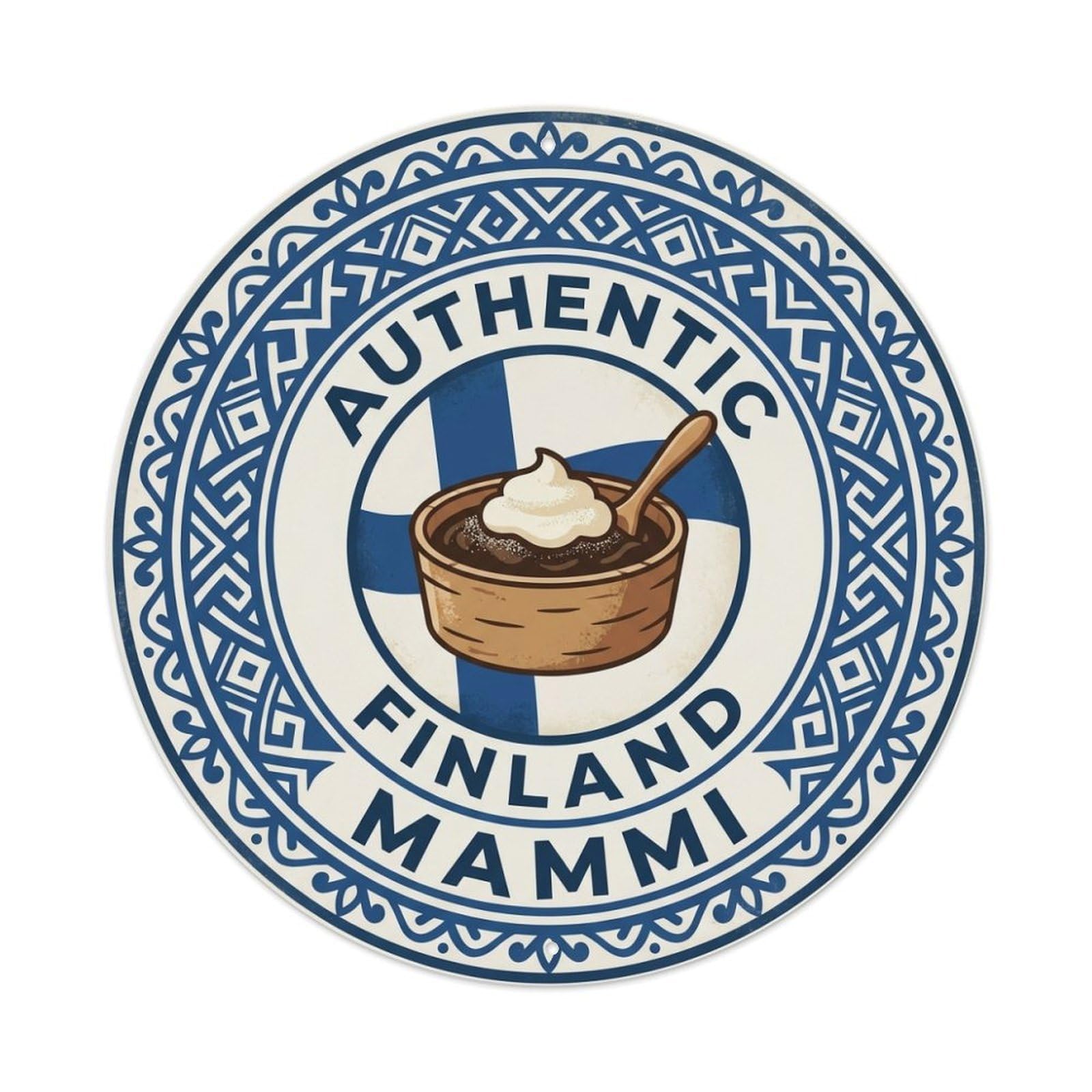 Olhnbad Style Finland Travel Mammi Dessert Sweet Cuisine Metal Tin Sign
