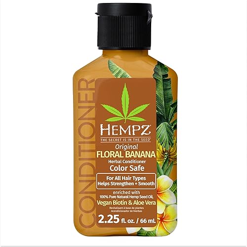 Miniatura 6 de Hempz Acondicionador de biotina, triple humedad, melocotón y pomelo, para el crecimiento y fortalecimiento del cabello seco, dañado y teñido,