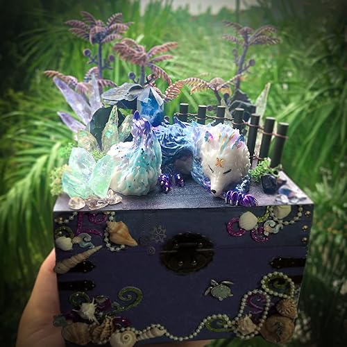 Miniatura 5 de FUNSHOWCASE Molde de silicona de lobo durmiendo de 4 pulgadas para fundición de resina epoxi, fabricación de joyas, jardín de hadas, decoración de