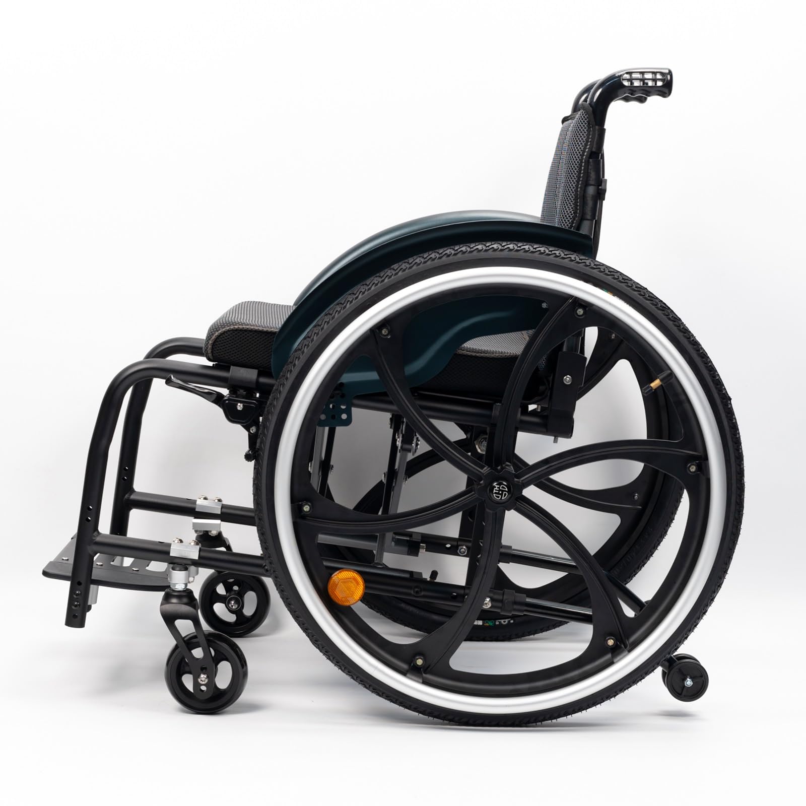 Sedia A Rotelle Sportiva Leggera Pieghevole,Alluminio,Carrozzina disabili ad autospinta,Sedia a rotelle da transito,Ruote estraibili con un solo pulsante(A,Seat width 38cm/15in)