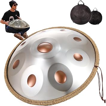 Handpan In D Minor 9 Notes 440Hz 22 Inches Meditative Instrument, Handpan Instrument Handpan Drum For Adults, Sounds Clean Clear EtherealGoldeneye,432HZ