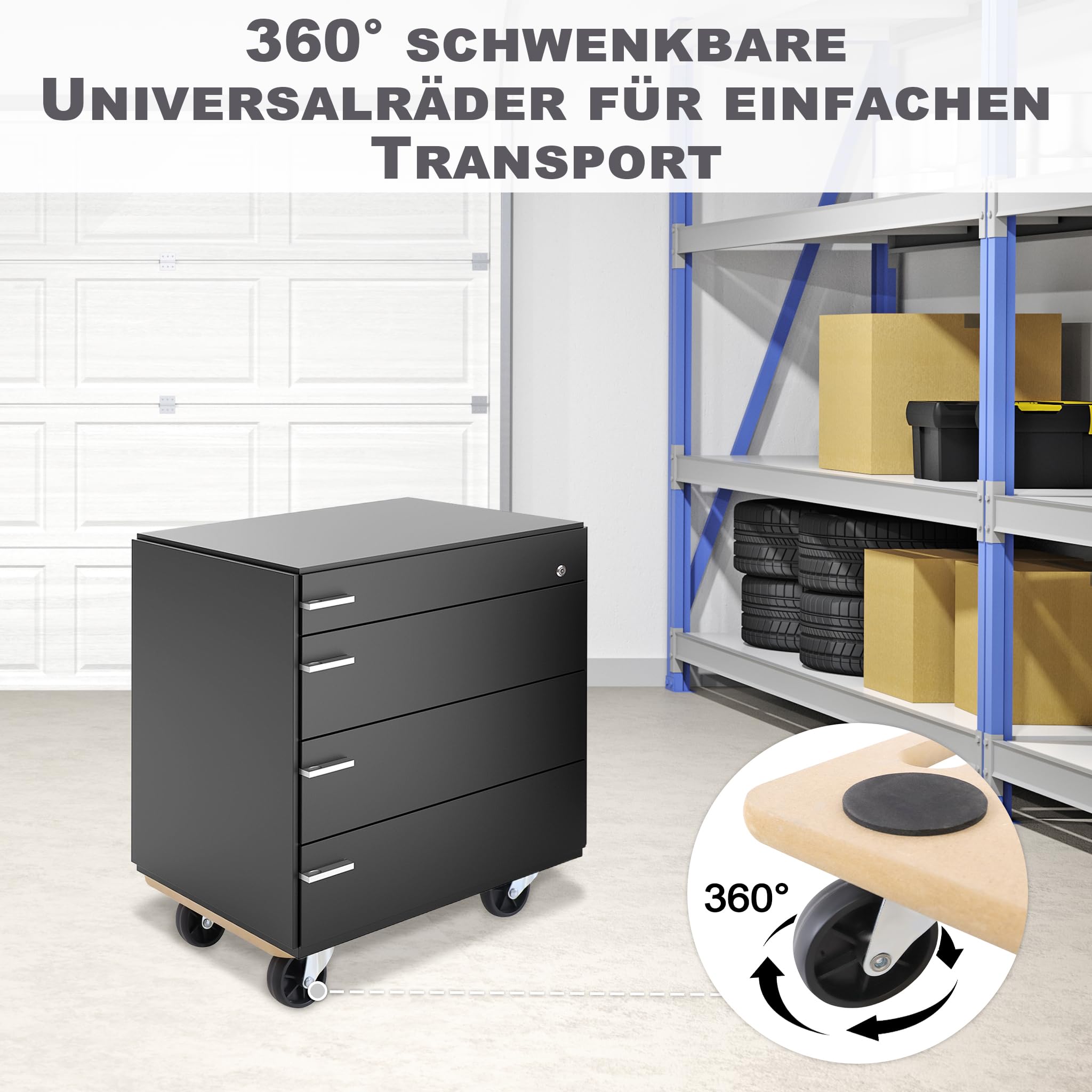 Transportroller 2X Rollbrett aus MDF, Möbelroller Transporthilfe bis zu 200 kg Traglast – 580x290x108 mm