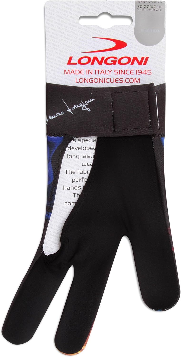 Longoni Billiard Pool Cue Glove Fancy Color Explosion Collection 2 for Left Hand