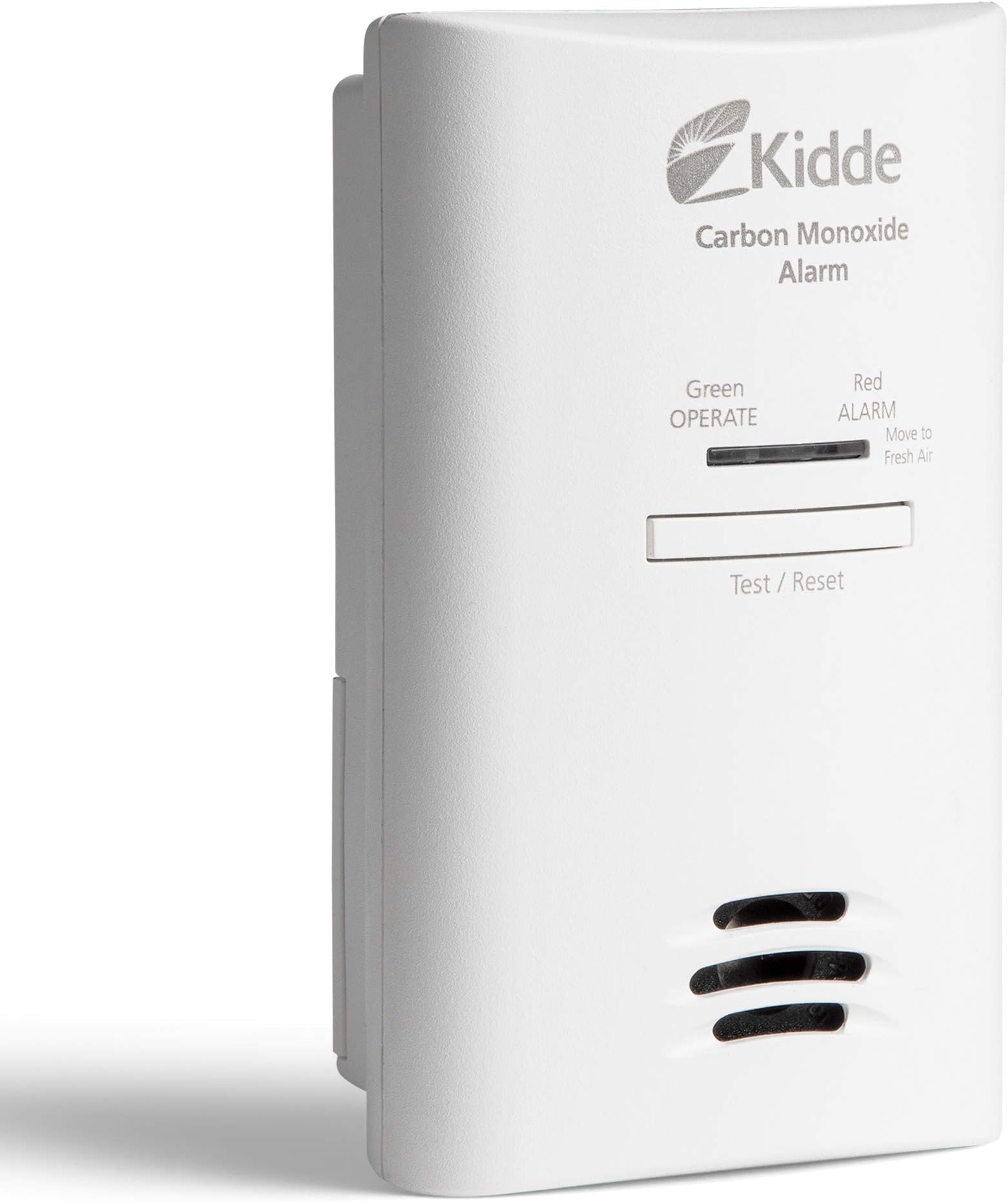 Carbon Monoxide Detector, Plug In Wall with AA Battery Backup, Test-Hush Button