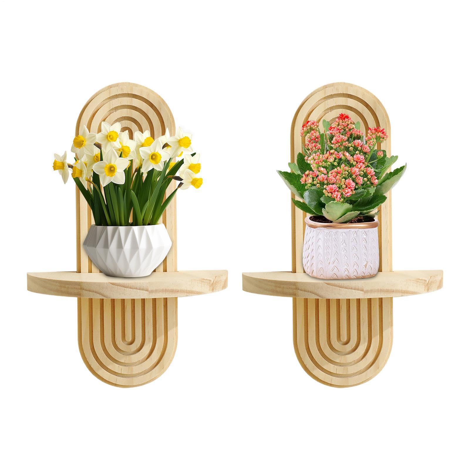 Étagère murale flottante en bois massif rustique style bohème chic