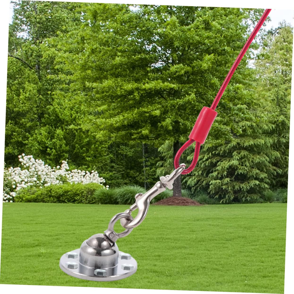 1set Swivel Dog Tie-Out Stake for Outdoor Use Heavy Duty Stainless Steel Dog for Camping and Parks Holds Multiple Pets Securely