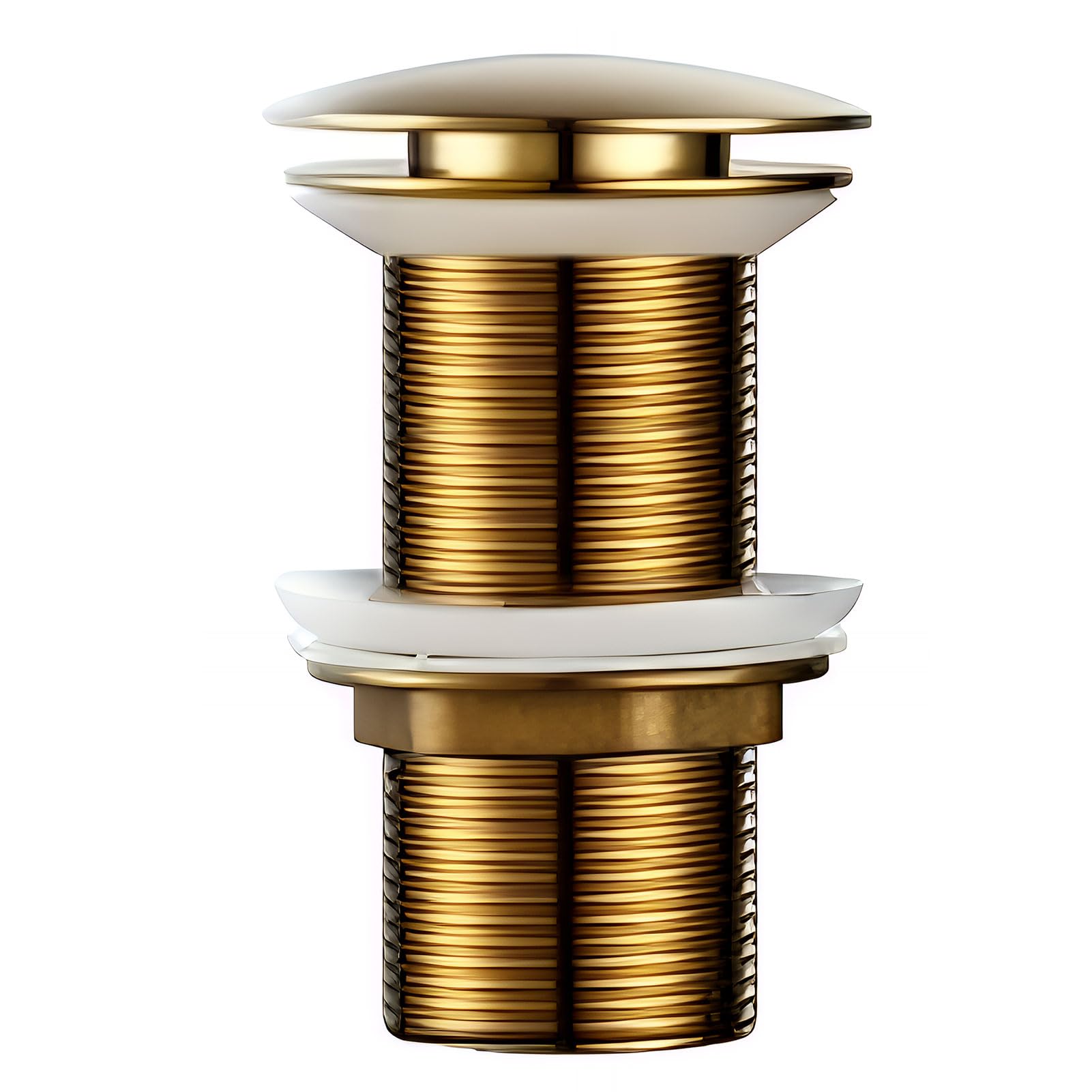 Gold Unslotted Basin Sink Waste Pop Up Click Clack Plug Without Overflow