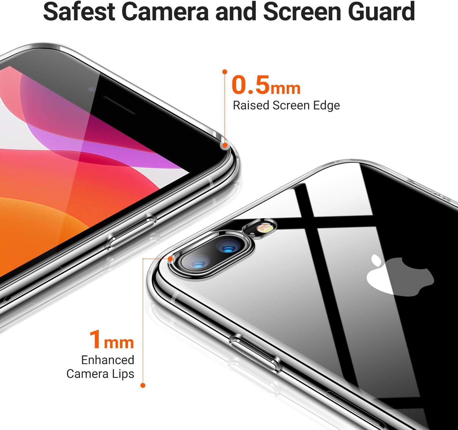 TORRAS Crystal Clear Compatible for iPhone 8 Plus Case/iPhone 7 Plus Case 5.5 inch, Transparent [10X Non-Yellowing] Shockproof Rubber Slim Thin [Faith Series] Soft Phone Cover Case, All Clear