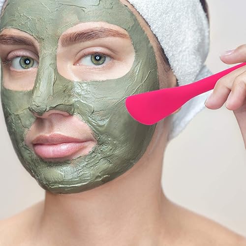 Miniatura 5 de Cepillo masajeador facial de silicona 2pcs con espátula facial de doble cara para limpieza exfoliante