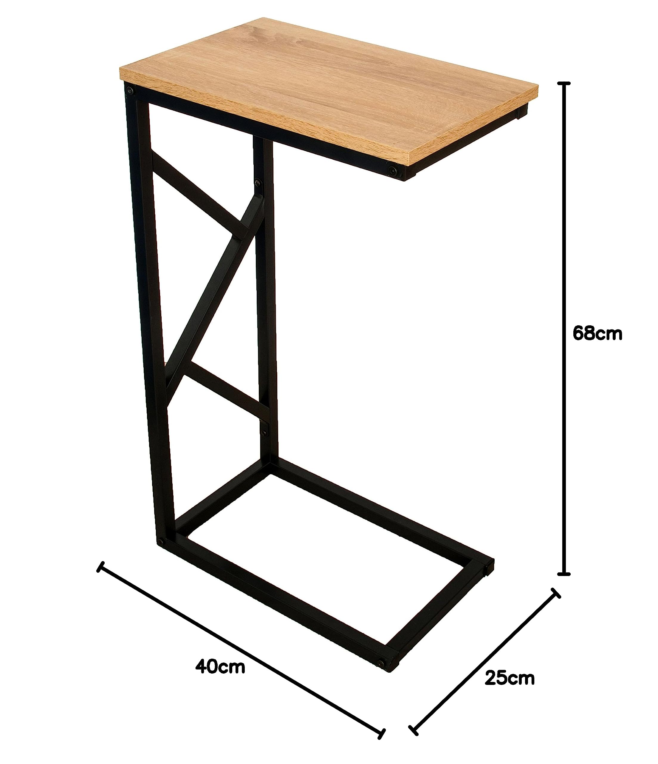 Salontafel Meta - Slank stalen frame met echt houten blad