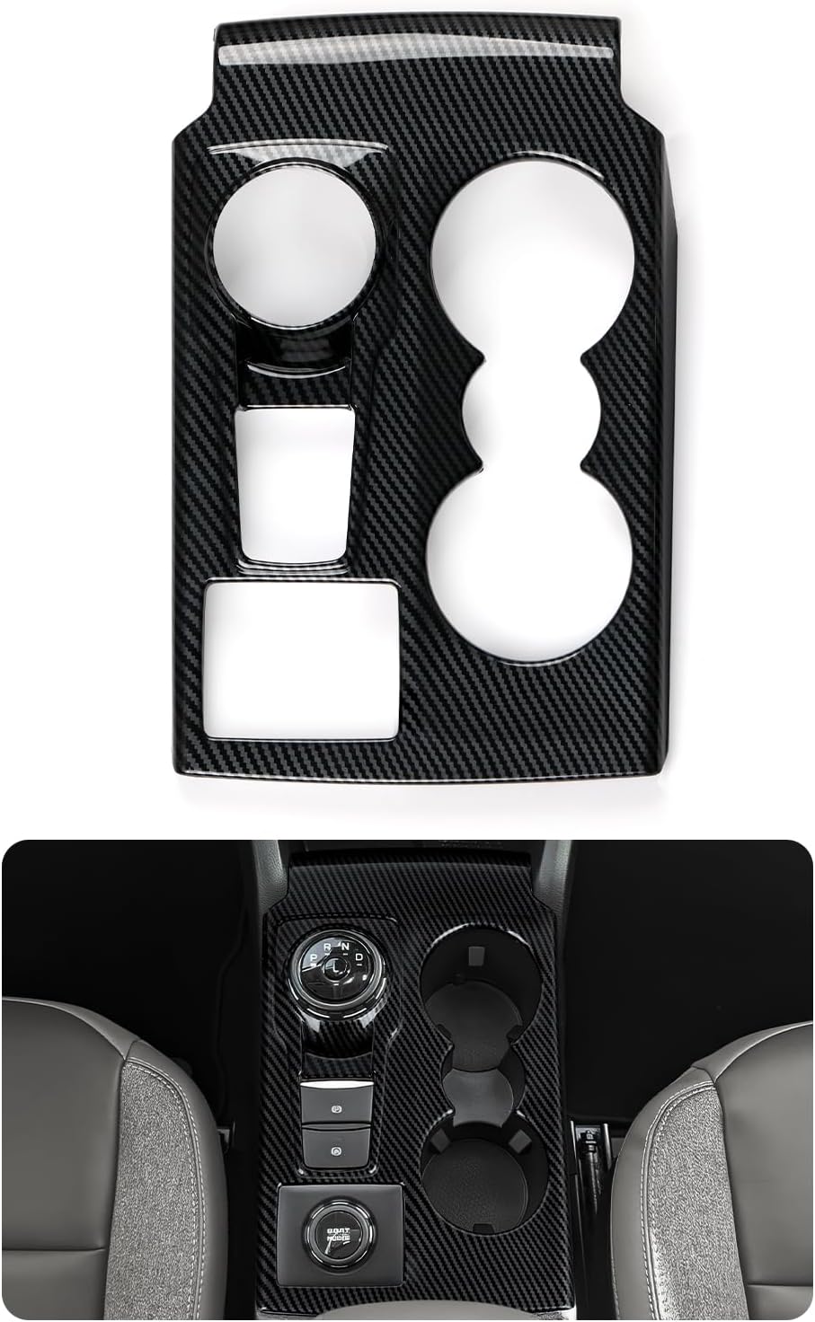 Car Carbon Fiber Gear Shift Panel Sticker Decal Trim Cover Interior Decoration for Ford Bronco Sport 2021 2022 2023 2024 2025 Accessories