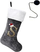 Vista 85 de Medias de Navidad de 20 pulgadas con monograma con letras, medias de Navidad súper suaves, medias grandes de monograma, medias de Navidad con letras