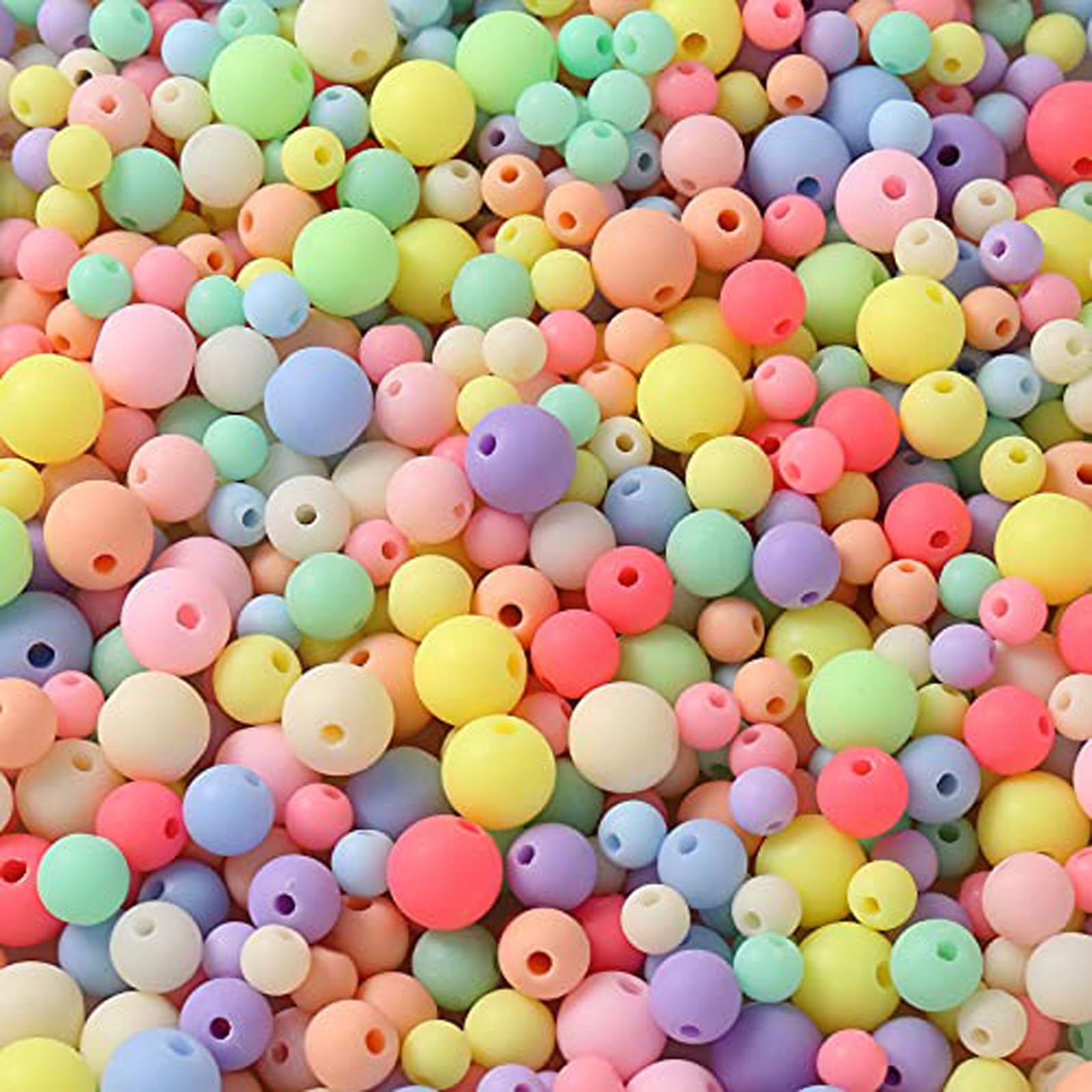 100 Perline Acriliche Opache 10mm Per Gioielli Fai Da Te - Vari Colori