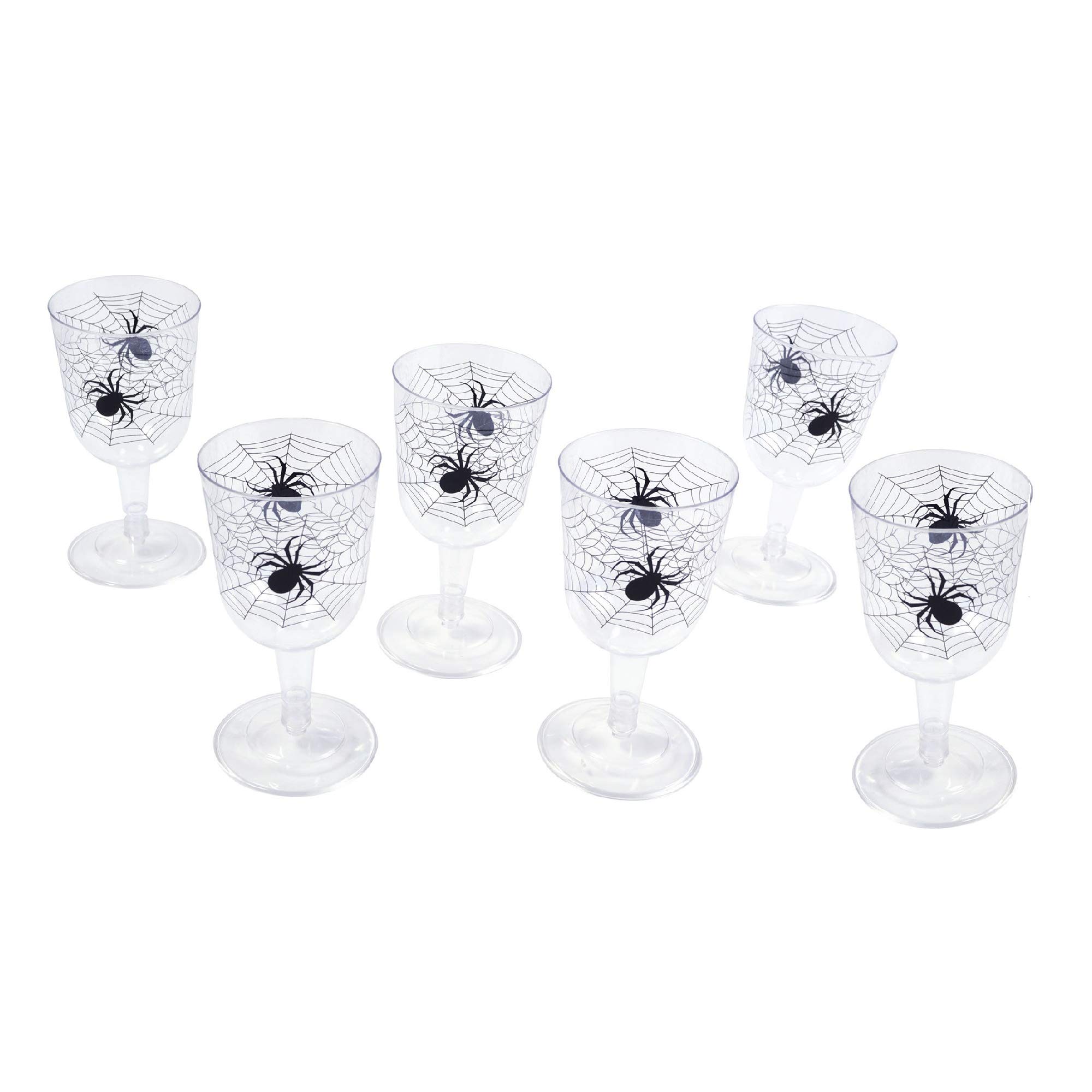 Bristol Novelty HI283 Spider Web Goblet, Clear/Black, One Size