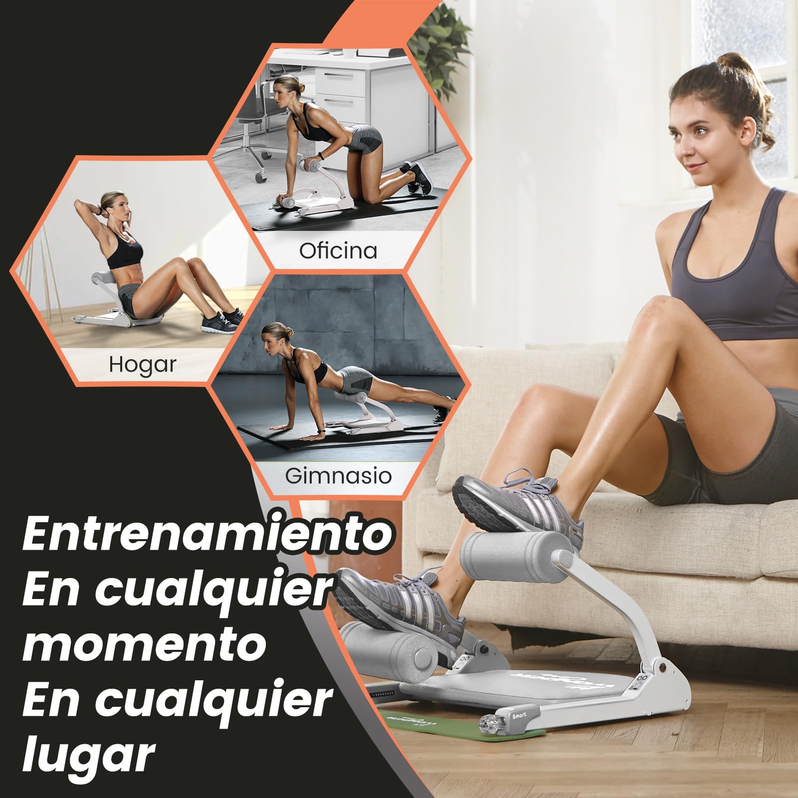 WONDER CORE SMART, equipo de entrenamiento abdominal, máquina de abdominales para entrenamiento de vientre, máquina abdominal para abdominales, máquina de abdominales y equipo de ejercicio,