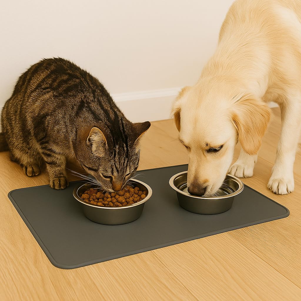 PARENCE.- tappetino antiscivolo per cane e gatto - tappetino protettivo 30x40 cm per cibo e acqua - impermeabile, facile da pulire, ideale per pavimenti puliti e asciutti