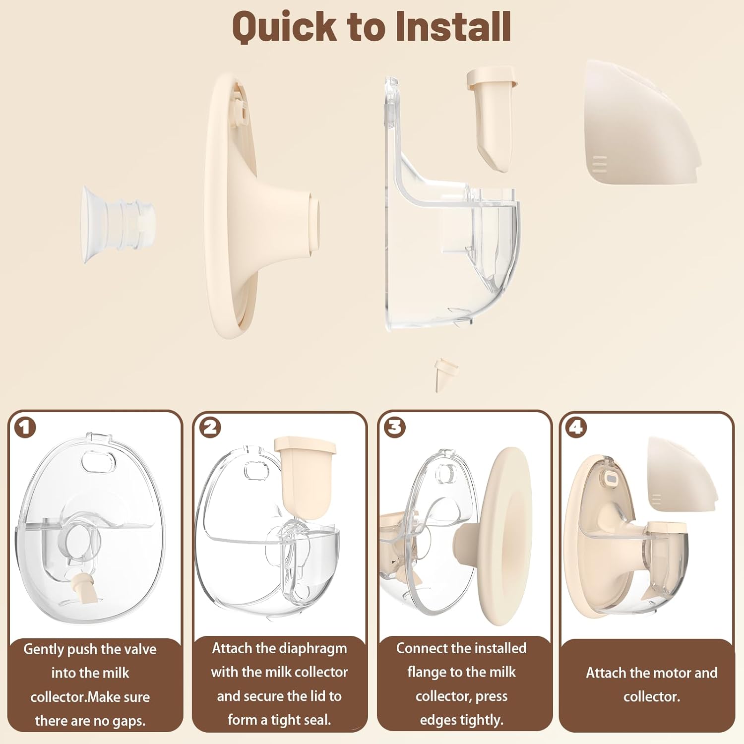 2pcs Non-Heated 24mm Flange Replacement Compatible with Eufy E20/S1/S1 Pro Wearable Breast Pump, Food-Grade Silicone, Durable, Comfortable, Replaced for eufy Pump Flange