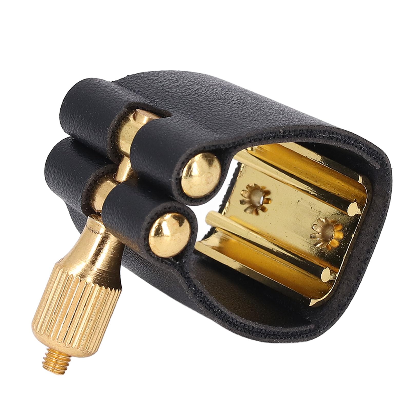 Leather Saxophone Ligature Fastener, Alto Mouthpiece Guard, Compact Guard Fastener for Saxophone, Made of Excellent Leather, High Toughness, Long Service Life