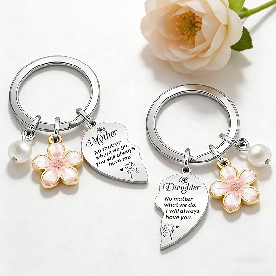 URSMART Mothers Day Gifts Women Keyring Keychain, Mom Gift Keychain for Mum Birthday Christmas Thanksgiving Retirement Gift Keychain