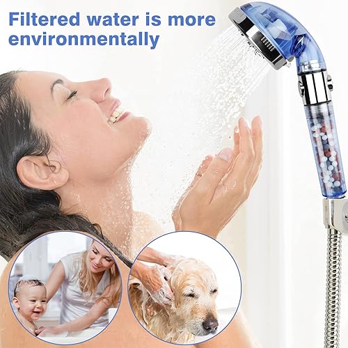 Miniatura 8 de REHAVE - Cabezal de ducha de alta presión con manguera, cabezal de ducha de mano para caravana, ahorro de agua, rociador de ducha, 3 modos,