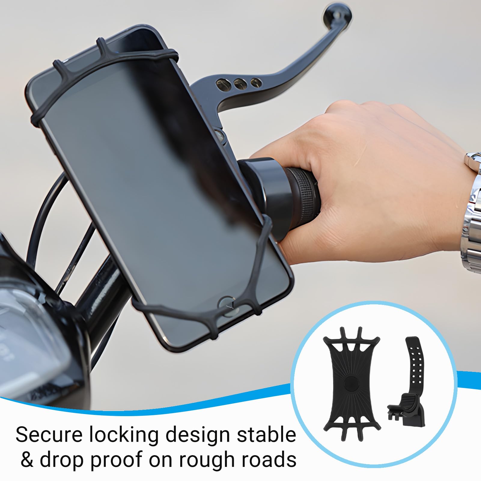 Soporte Universal para Teléfono Móvil para Moto Móvil Bicicleta Universal Instalación Rápida De 1 Segundo con Rotación 360° para Manillares De Bicicleta, Motocicleta, Scooter