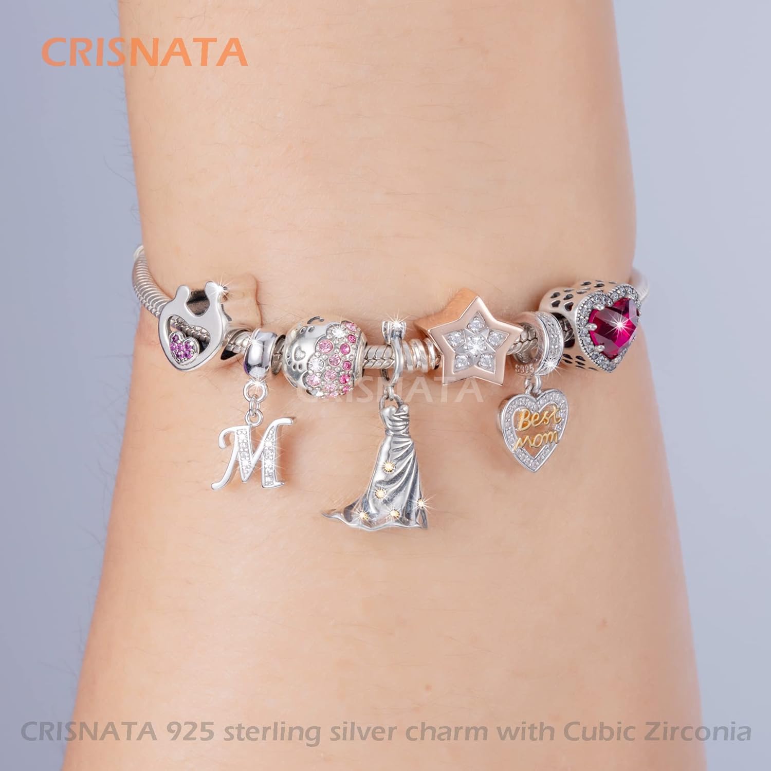 26 Letter Pendant Charms, Polished 925 Sterling Silver Complete Initial A-Z Dangling CZ Stone Alphabet Beads, fits European Bracelet Necklace, Gift for Mother/Father/Daughter/Son/Sister/Aunt - Image 7