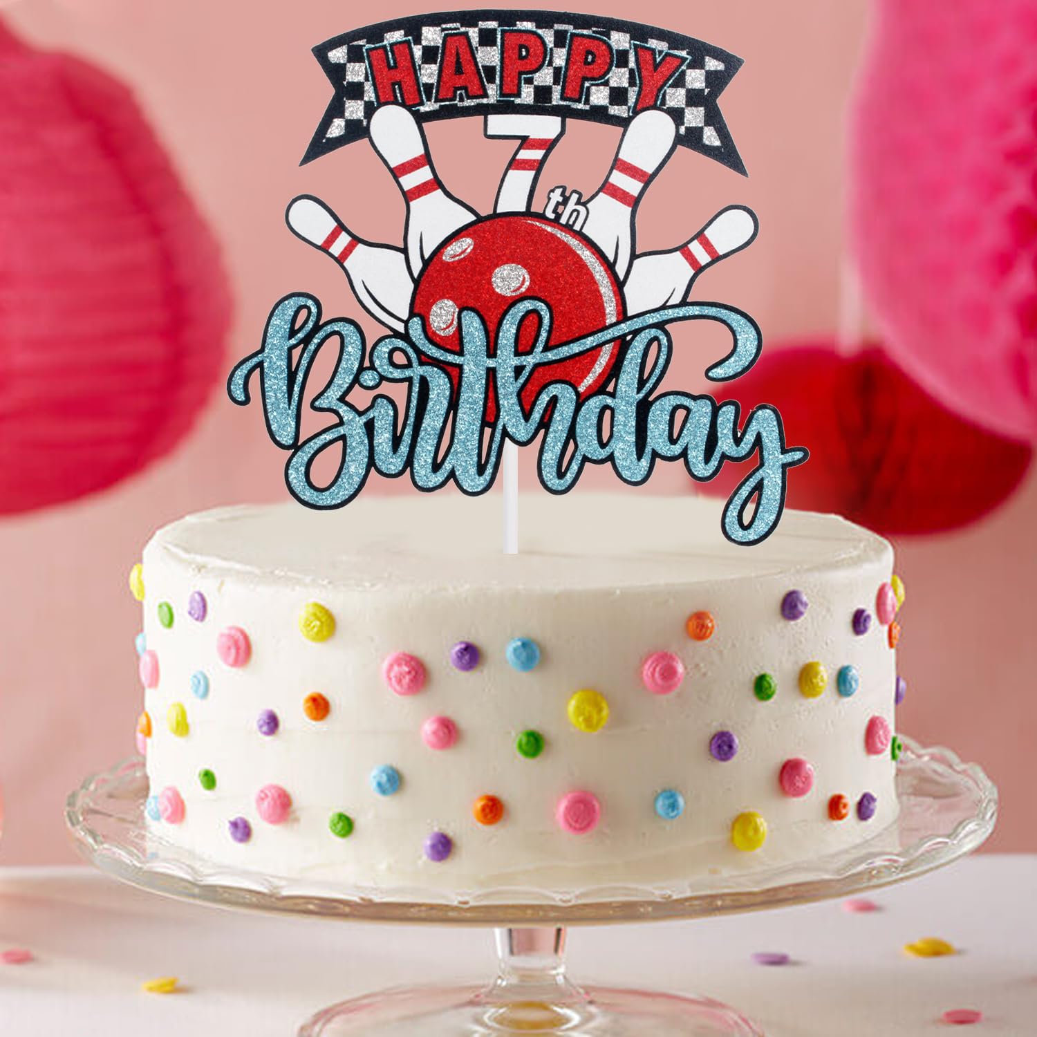 Cat Birthday Cake Topper – British Shorthair Glitter Decor – Cute Pet Party Supplies For Cat Lovers - View #2