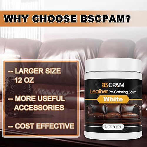 Miniatura 6 de Bálsamo de recoloración de cuero, kit de reparación de cuero para muebles y vinilo, tinte de cuero, restauración y renovación para sofás, asientos