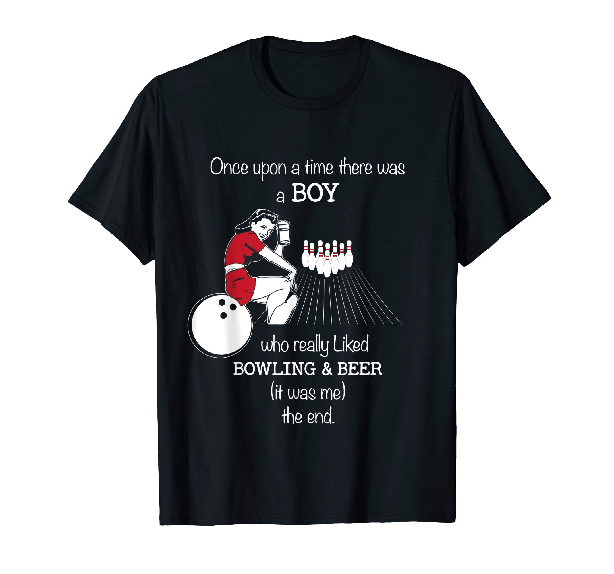 Boy Loves Bowling And Beer Funny Adult Bowling Gear for Men T-Shirt