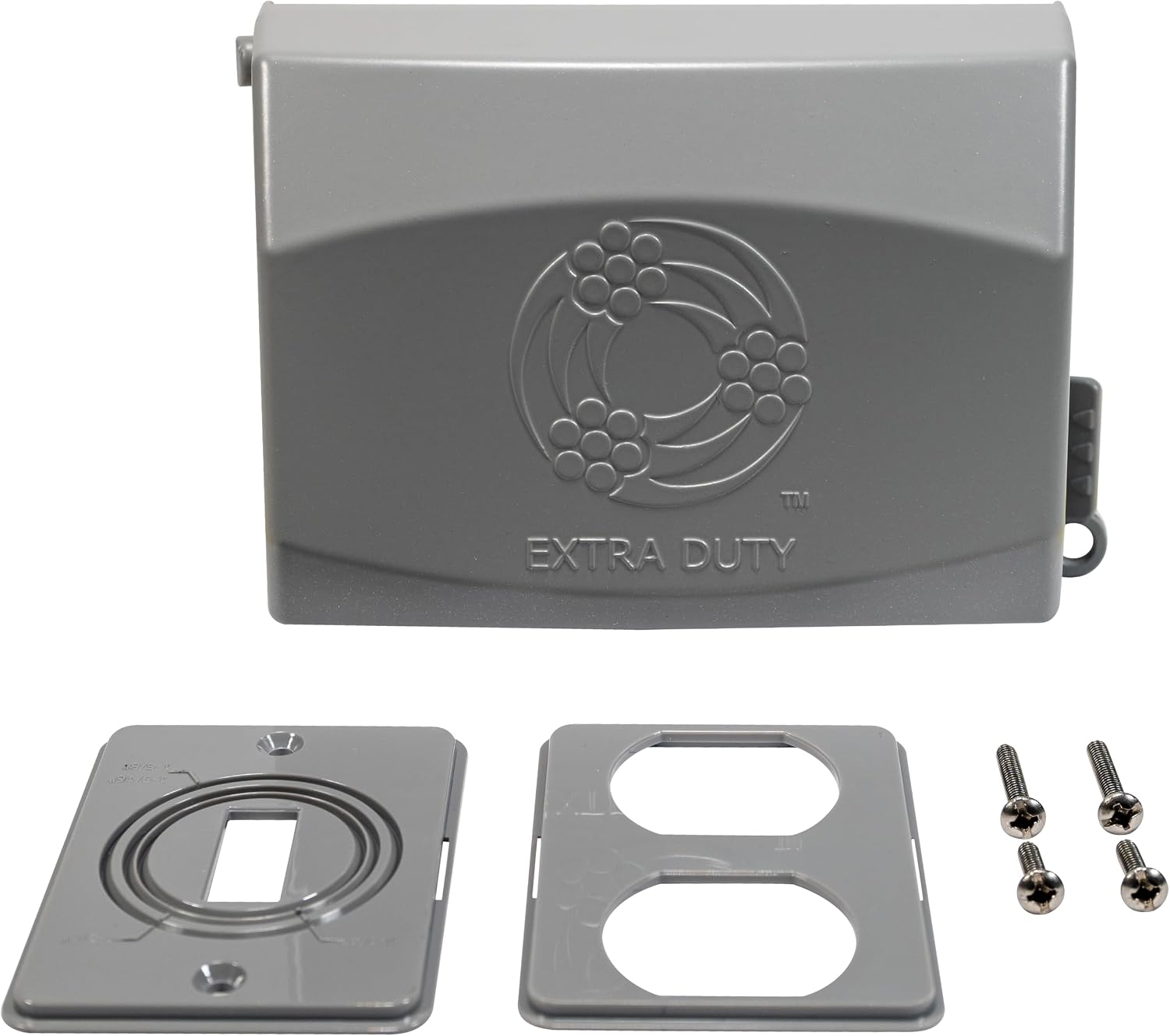 Southwire Metal Weatherproof Electrical Outlet Cover, Vertical 1-Gang, Extra Duty, 9-in-1 Gray